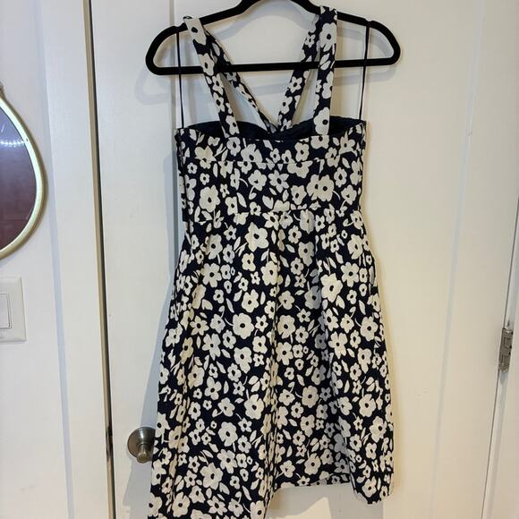 Tibi Navy and White Floral Halter Mini Dress - Picture 4 of 11